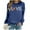 Dark Blue, variant on Sweaters for Women Hoodies Senior Shirt Graduation Football Print Blouse Workout Tops for Women Loose Fit Beige M