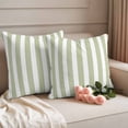 thumbnail image 2 of Sage Green Striped Outdoor Pillow Covers,Waterproof Decorative Throw Pillowcases Set of 2,Modern Farmhouse Sage Green White Stripes Couch Cushion Cases with Zipper for Outside Patio Sofa 18"x18", 2 of 9