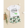 thumbnail image 2 of Toddler Baby Boy Golf Outfit Golfing with Daddy Short Sleeve T-Shirt Tops Golf Shorts Set 2Pcs Infant Golf Summer Clothes, 2 of 7