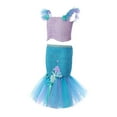 thumbnail image 3 of Tiijoy Girls Girls Mermaid Skirt Outfits Birthday Halloween Party Dress Up Clothes Set, Sizes 5-6, 3 of 4