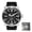 Black, variant on Solar Powered Quartz Dive Watch for Men and Women, 300M Water Resistant Outdoor Wristwatch with Luminous Silicone Strap, Durable Stainless Steel Case, Black