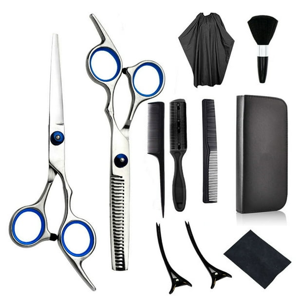 Kit de tijeras para cortar el cabello Kit de tijeras profesionales para cortar el cabello de 11 piezas para peluquero y hogar Walmart en linea