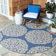 thumbnail image 2 of Safavieh Courtyard Lyall Geometric Indoor/Outdoor Area Rug, Blue/Ivory, 6'7" x 6'7" Round, 2 of 8