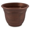HC Companies Sierra 16 Inch Round Flower Garden Planter Pot, Rustic Redstone