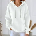 thumbnail image 4 of Plain Basic Hoodies for Women 2025 Fall Winter Long Sleeve Casual Hooded Sweatshirt with Pockets Pullover Tops, 4 of 5