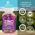 thumbnail image 5 of Zinc Gummies - 50mg Zinc Per Serving Immune Skin & Bone Support Health Gummy - Premium Antioxidant Chewable, High Absorption Vegan, Best Supplements Vitamin for Adults, Tasty Berry Flavor, 60 Gummies, 5 of 10