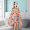 thumbnail image 6 of Pink Dinosaur Floral Pattern Hooded Bath Towel，60"x35" for Ages 3 To 12 Kids, Quick Dry Lightweight Soft Microfiber Hood Beach Towel Cover Up for Kids, 6 of 7