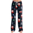 thumbnail image 2 of UDAUDU Women's Christmas Pajamas Pants Sleepwear Christmas Print Pj Pants Drawstring Stretch Holiday Sleep Pants 2XL, 2 of 6
