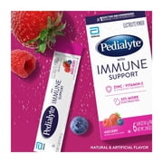 Pedialyte with Immune Support, Electrolyte Drink Powder, Mixed Berry | 6 Powder Packets