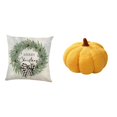 thumbnail image 1 of Funda de almohada navideña de calabaza festiva, cojín decorativo de poliéster para sofá, cama, dormitorio, decoración para sofá, sofá, interior, coche, 1 of 8