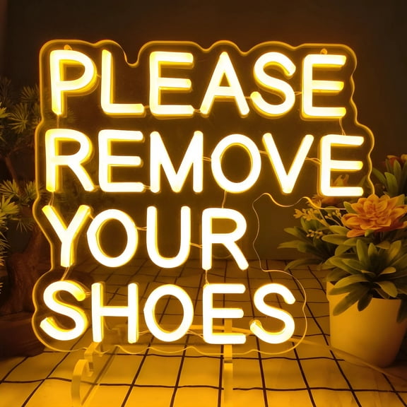 Please Remove Your Shoes Neon Sign,Please Take Your Shoes Off Sign for House,Yoga Studio, Dance Studio
