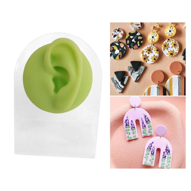Modelo de oreja de silicona, herramientas de exhibición de sensación suave de imitación, modelo de cuerpo de herramientas de enseñanza para exhibición , Izquierda Verde Izquierda Macarena Modelos de orejas de silicona