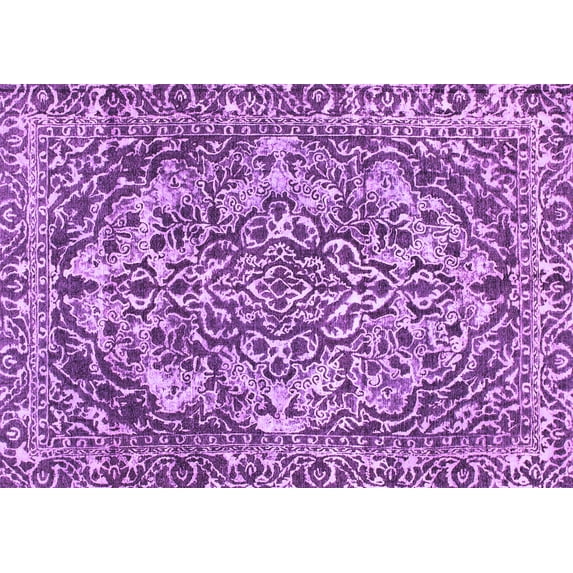 Ahgly Company Indoor Rectangle Abstract Purple Modern Area Rugs, 5' x 8'