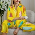 thumbnail image 6 of Gukieu Easter eggs (2) Print Women's Long Sleeve Pajama Set, Button Top Elastic Pocket Pajama Pants Two Piece Set Home Wear-XX-Large, 6 of 7