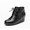 BLACK-PU, variant on Girls Low Wedge Heel Booties Side Zipper Ankle Boots Comfortable Casual Shoes for Toddler Little Kid Big Kid