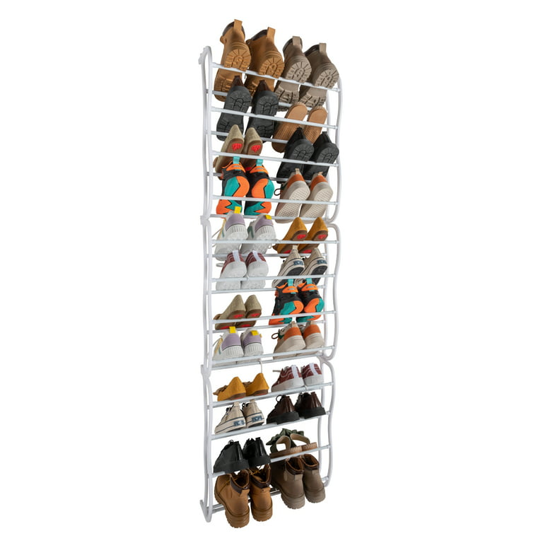 bystie Hanging Shoe Organizer Set,12 Extra Large Shoe Pockets, Applied on  Door and Wall, 360 Rotating Shoe Rack for Closet with Non-Woven Tie Bags  for