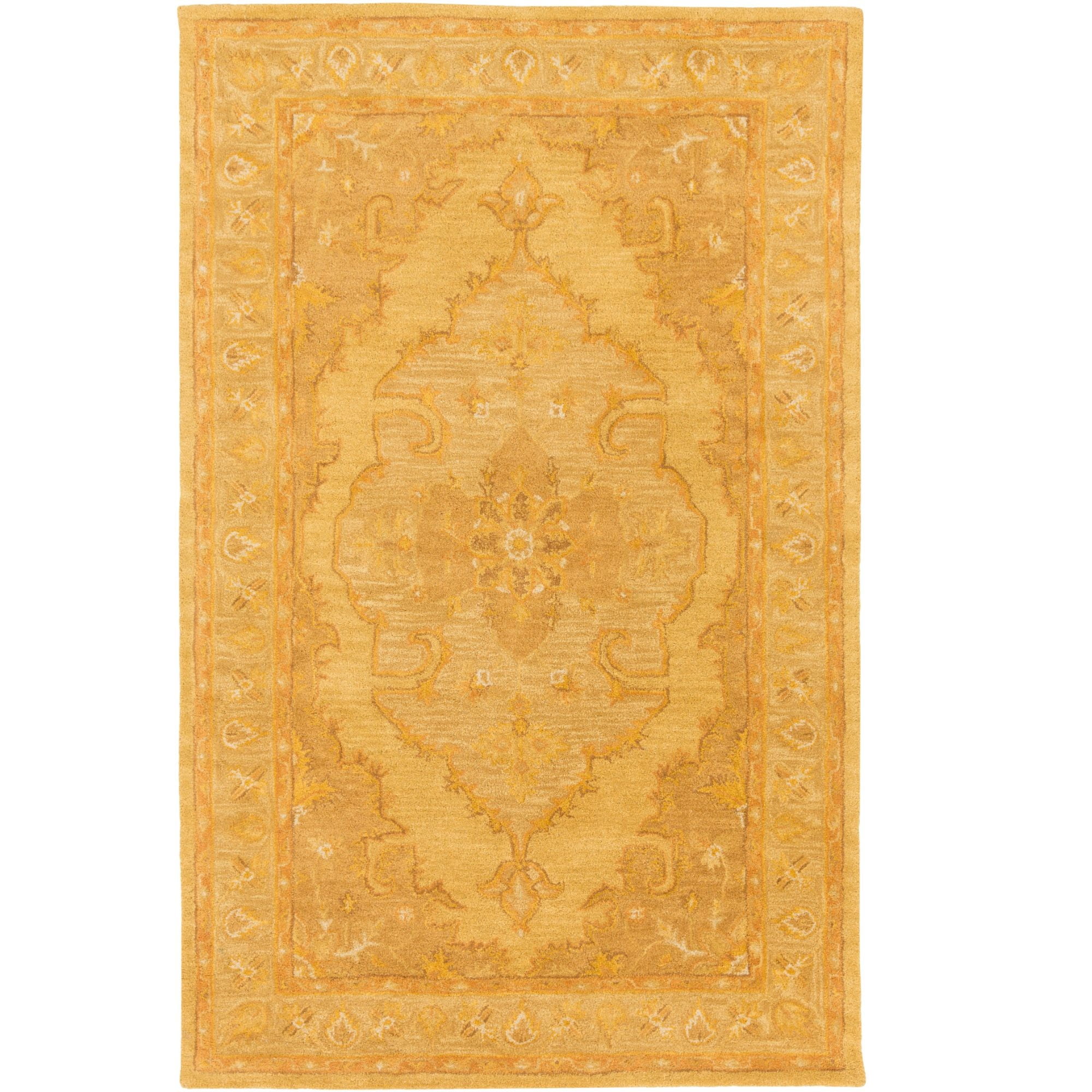 6' x 9' Traditional Mustard Yellow Rectangular Area Rug