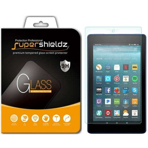 [2-Pack] Supershieldz for Amazon Fire 7 Tablet (9th/7th Generation - 2019/2017 Release) / Fire 7 Kids Pro Tempered Glass Screen Protector, Anti-Scratch, Anti-Fingerprint, Bubble Free