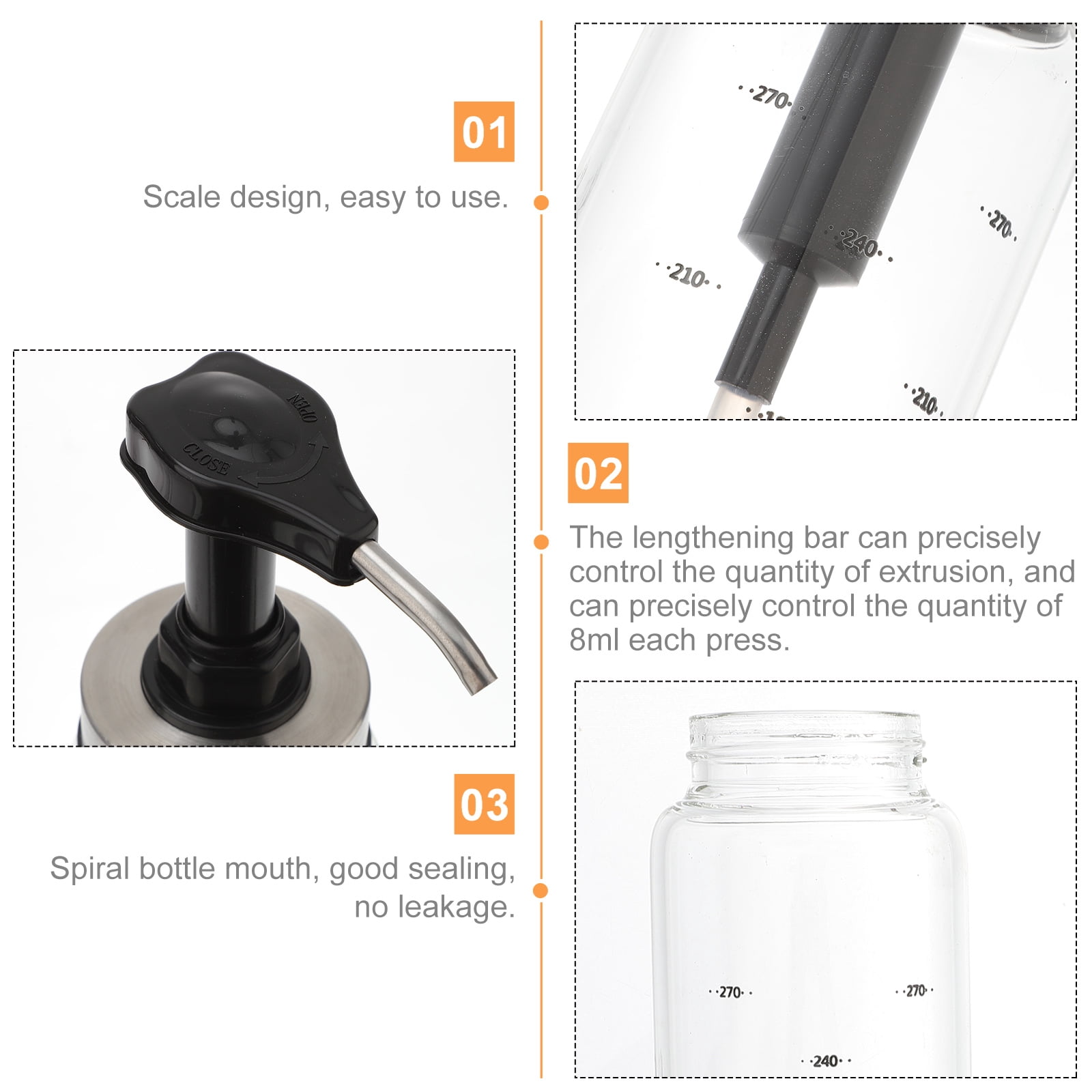 Sipeihong Honey Pump Bottle Syrup Dispenser Ketchup Squeeze BBQ Oil Container Black