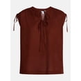 thumbnail image 6 of Time and Tru Women’s Linen-Blend Tunic Top with Ruched Sleeves, Sizes XS-XXXL, 6 of 6