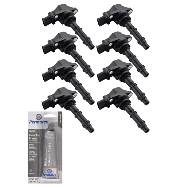 Set of 8 Ignition Coils and Permatex 22058 Dielectric TuneUp Grease