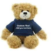 Made By Alien’s Realistic Stuffed Animals Soft Plush Toy- 12 Inch Personalized Gift for Birthday, Valentine’s day (Beige Teddy Bear Navy Blue Shirt)