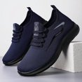 thumbnail image 2 of Men's Low-Top Lace-Up Knit Upper Walking Shoes Streamlined Lightweight Sole Casual Daily Athletic Sneakers, 2 of 5
