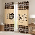 thumbnail image 2 of Primitive Country Farmhouse Curtains,Windmill Decor 30%-50% Blackout Curtains 38"Wx45"L 2 Panels,Tan Khaki Black Plaid Curtains & Drapes Western Vintage Window Curtains Rustic Farmhouse Bedroom Decor, 2 of 6