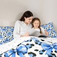 thumbnail image 4 of Feelyou Blue Fashion Ribbon Comforter Set 7pcs, Polkadot Cheetah Print Queen Bedding Sets, 4 of 8
