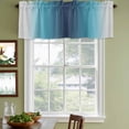 thumbnail image 3 of 2 Pack Valances for Window, Blue Teal Grey Ombre Short Curtains for Kitchen Bedroom Living Room, Farmhouse Gradient Minimalist Rod Pocket Small Window Treatment Valance Drapes 60 x 18 Inch, 3 of 8