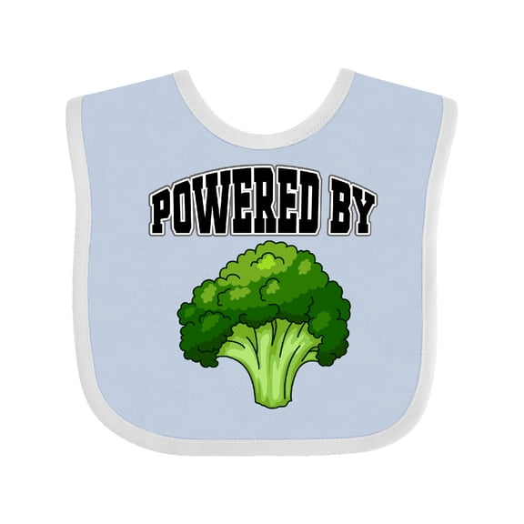 Inktastic Powered by Broccoli Boys or Girls Baby Bib