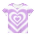 thumbnail image 5 of ATOGUTA School Shirt Girls Love Heart Valentine Graphic T-Shirt Valentines Day Outfit Tee Top Size 3T-14, Purple, 5 of 6