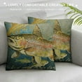 thumbnail image 3 of Throw Pillow Covers Camping Vintage Fish Cabin Lodge Nature Fishing Fisherman Man Sofa Trout Salmon Decorative Pillow Cases Home Decor Square  Pillowcases, 3 of 5