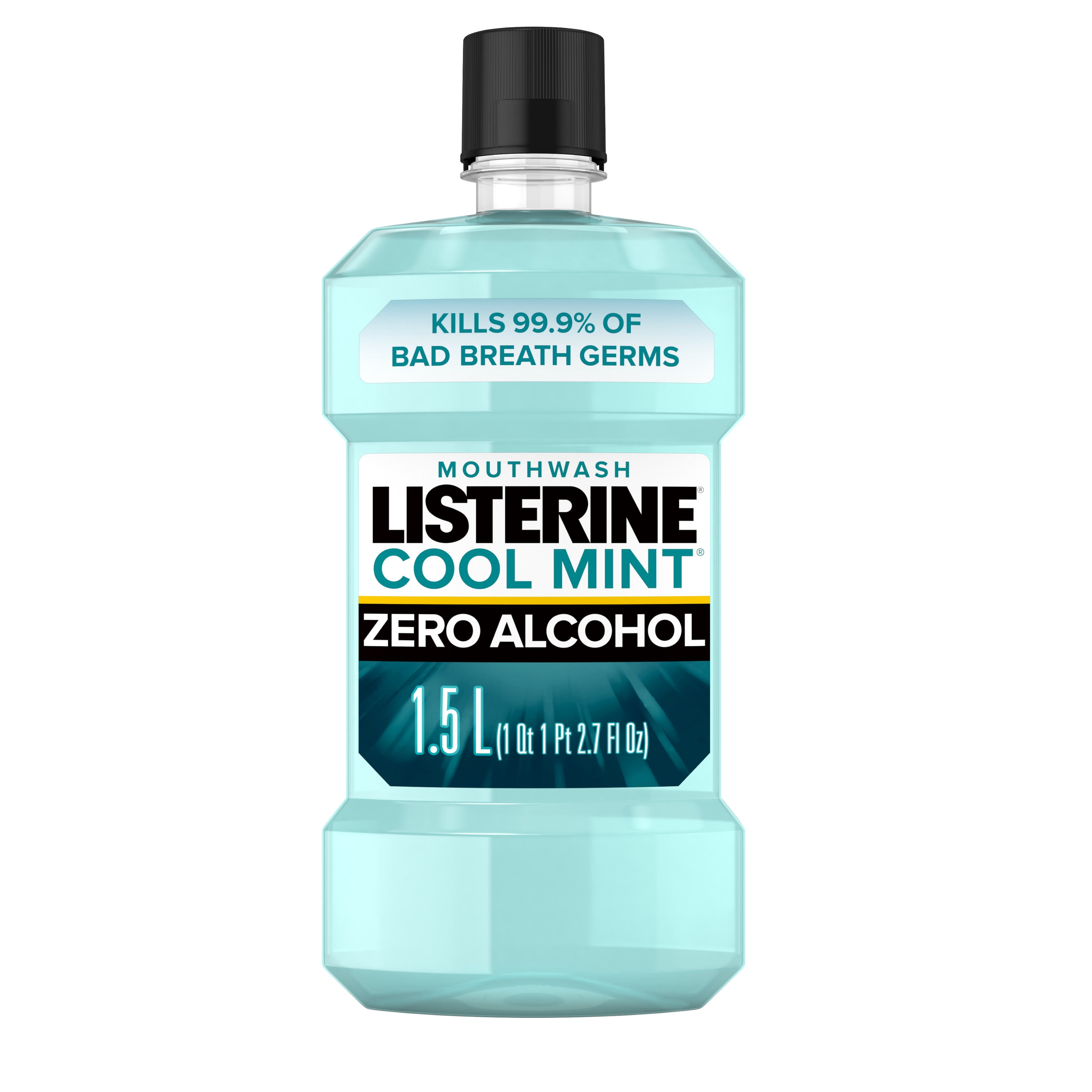 Listerine Zero Alcohol-Free Mouthwash for Bad Breath, Cool Mint, 1.5 L