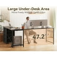 thumbnail image 5 of ODK 61'' L Shaped Desk with 4 Drawers, Reversible Corner Desk with Storage, Gaming Table with Power Outlets, USB Ports, PC Case Shelf, Computer Desk for Home Office, Study, Easy Assembly, Gray Oak, 5 of 16
