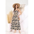 thumbnail image 2 of Vestido largo GRACE KARIN, verano, sin mangas, cintura fruncida, azul marino, S, 2 of 6