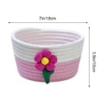 thumbnail image 3 of OANLKGI 7 in Cotton Rope Storage Basket With Cute Flower Decor Small Woven Organizer Bin Candy Holder For Halloween Thanksgiving Desktop Snack Key Makeup Home Tabletop Decor, 3 of 6