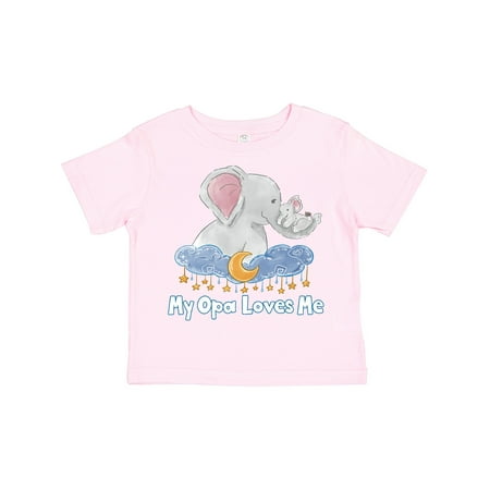 

Inktastic My Opa Loves Me Cute Elephants Clouds Moon and Stars Gift Toddler Boy or Toddler Girl T-Shirt