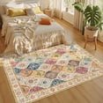 thumbnail image 3 of MJIAexp 5'x7' Moroccan Area Rug Washable Bedroom Rug Vintage Boho Area Rug Non-Slip Accent Throw Rug Stain Resistant Floor Carpet for Kitchen Entryway Living Room Office Multi-Color, 3 of 9
