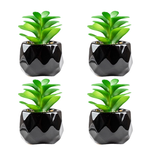 Plantas suculentas artificiales Kearding 4 Uds decoración de balcón Rosa del desierto