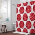 thumbnail image 5 of Red Hydrangea Flowers Fabric Shower Curtain Grey Floral Modern Washable Shower Curtains for Bathroom, Waterproof Bath Curtain with Hooks Home Decor 72x72in, 5 of 8