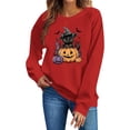 thumbnail image 6 of Trikvn Women's Fall Pullover Sweatshirt Black Cat Witch Hat Pumpkin Graphic Crewneck Long Sleeve Tops Casual Loose Fit Cute Halloween Shirts Apparel Comfortable Wear, 6 of 6