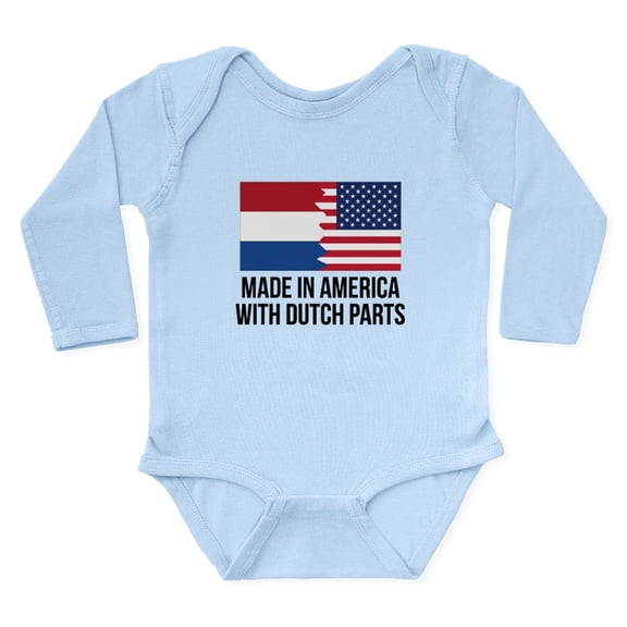 CafePress - Made In America With Dutch Parts Body Suit - Long Sleeve Cotton Baby Bodysuit