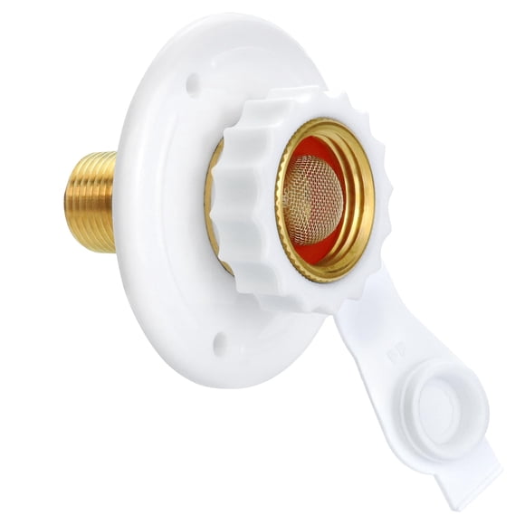 Brida de agua RV Water Inlet EXCELFU de 7,5 cm de latón para ciudad