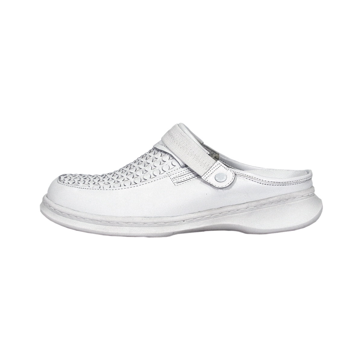 24 HOUR COMFORT Marcy Wide Width Comfort Clog For Work and Casual Attire WHITE 6