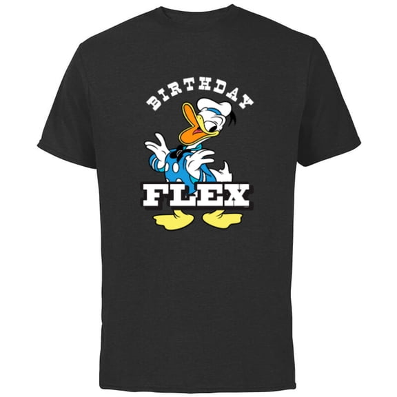 Disney Donald Duck Classic Vintage Retro Birthday Flex - Short Sleeve Cotton T-Shirt for Adults - Customized-Black