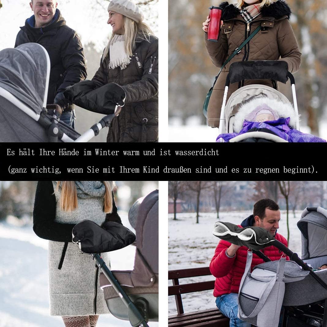 Berber Fleece Hand Warmers, Winter Stroller Accessories for Extreme Cold, Brown