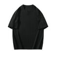 thumbnail image 1 of Camisa Elvqul Hombre Negro Manga Corta sin Estampado Cuello en V Playa, 1 of 3