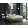 thumbnail image 2 of Velvet Platform Bed with Tufted Headboard & Gold Steel Legs - Bedroom Furniture, 2 of 6