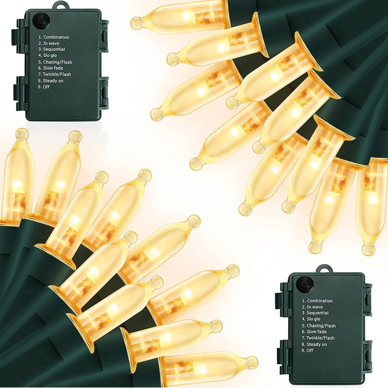 Morttic XMAS Decorations, 2 Pack 50 LED Battery Operated String 